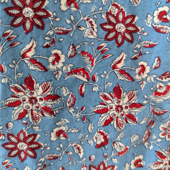 United Colors of Benetton Mens Blue and Red Floral Dress Shirt Size S - Picture 2 of 5